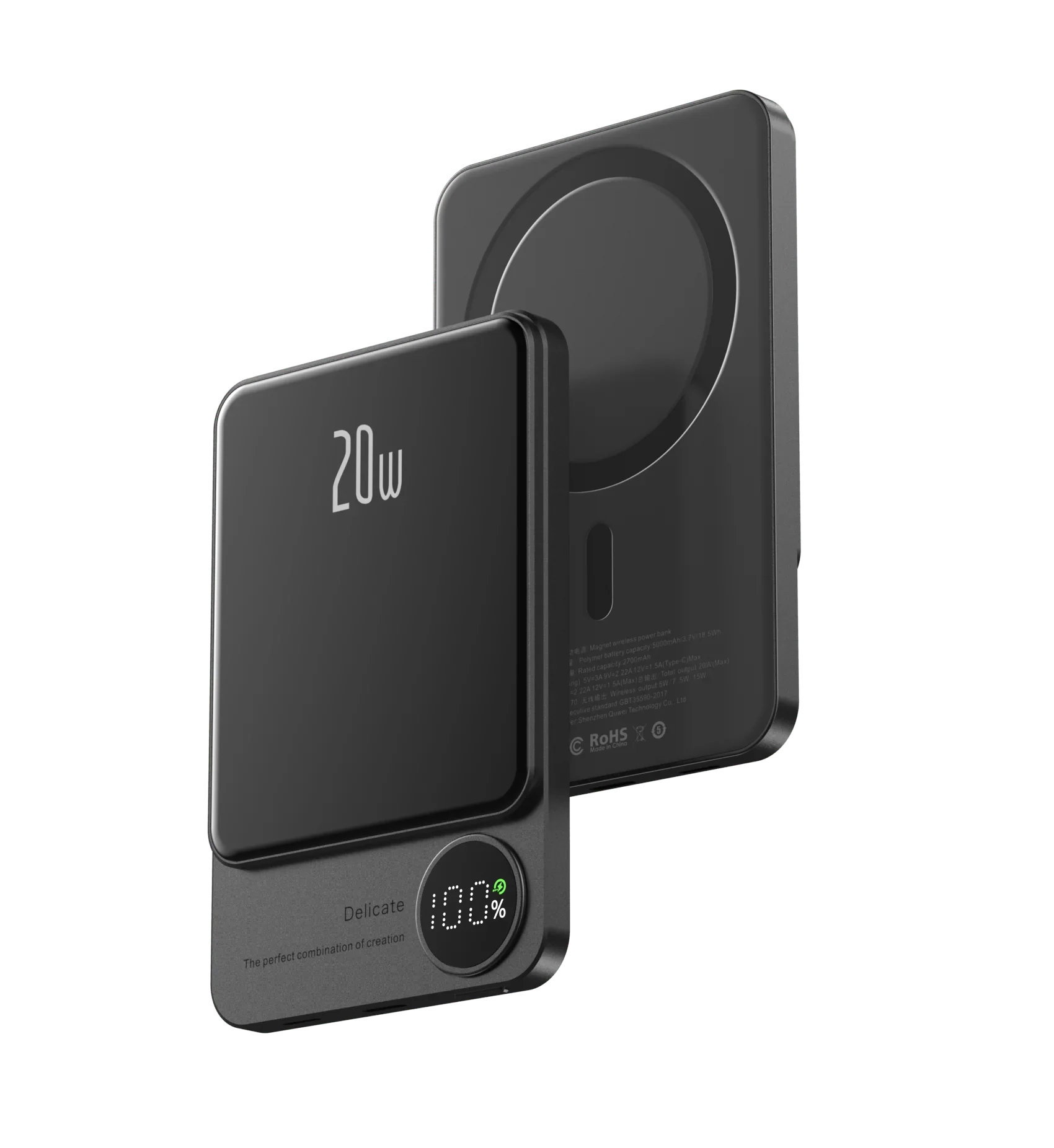 باور بانك ديجيتال مغناطيسي سريع بتصميم عصري - Makfool