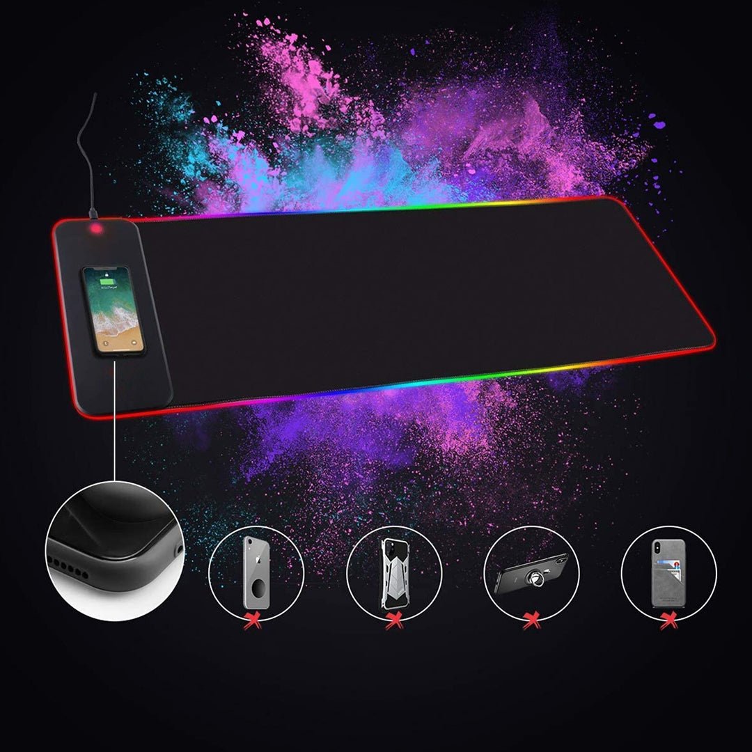 لوحة ماوس مضيئة بخاصية الشحن اللاسلكي - Makfool