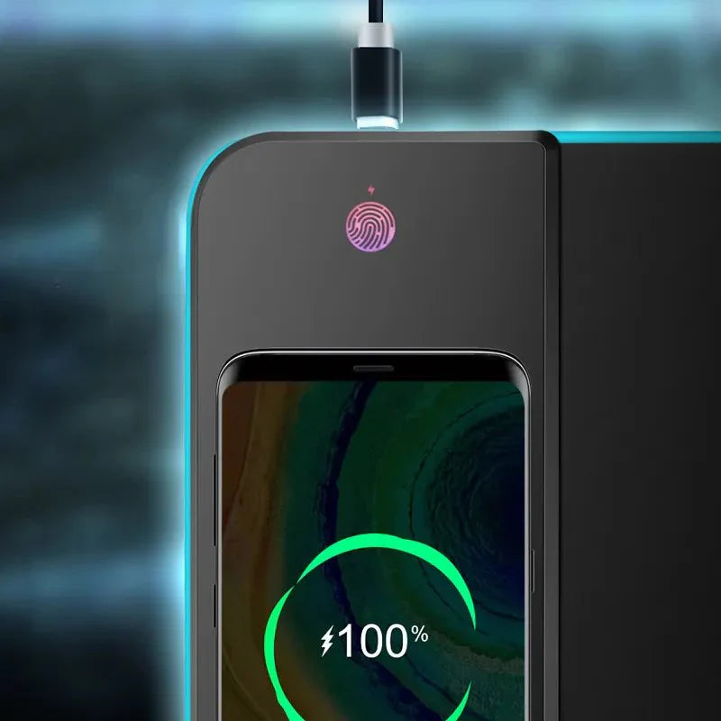 ماوس باد مضيىء LED مع شاحن لاسلكي - Makfool