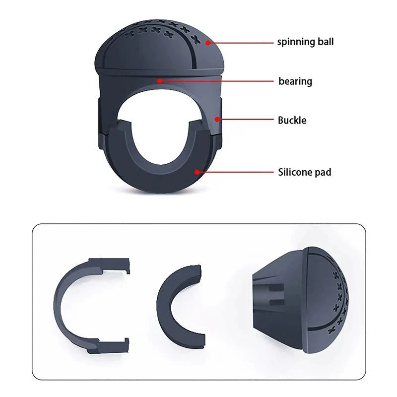 مقبض معزز لعجلة السيارة مع دوران 360 درجة (عدد 2) - Makfool