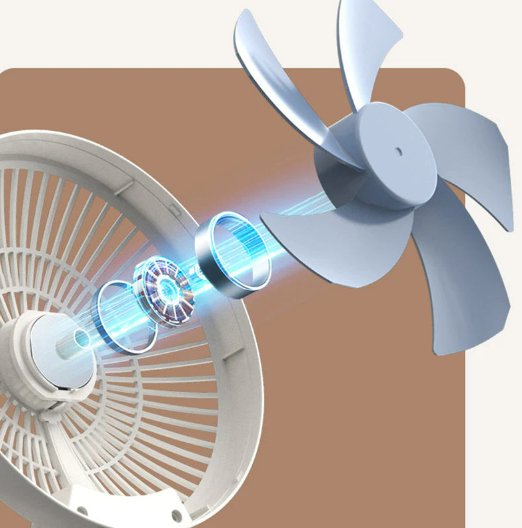 مروحة محمولة بتيار هواء قوي وصوت تشغيل هادئ - Makfool