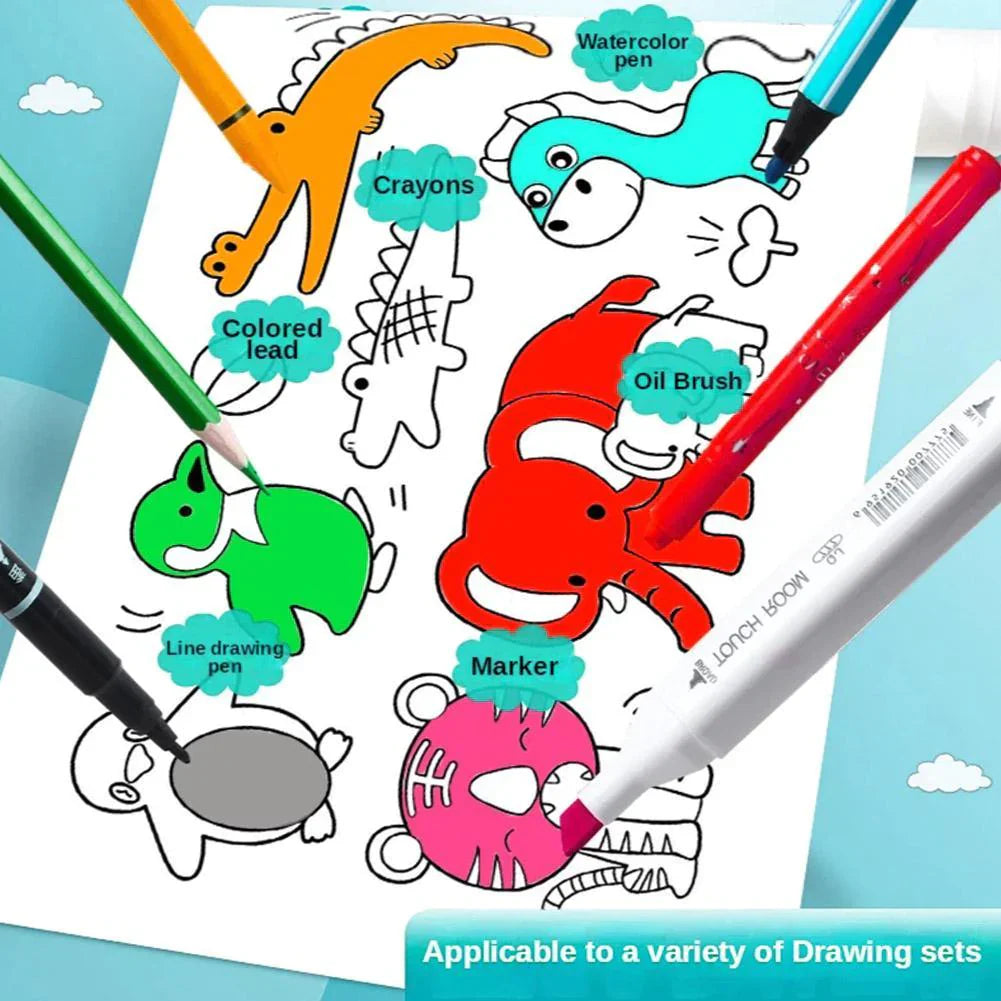 رول أوراق التلوين اللاصق للأطفال (عدد 2 رول)