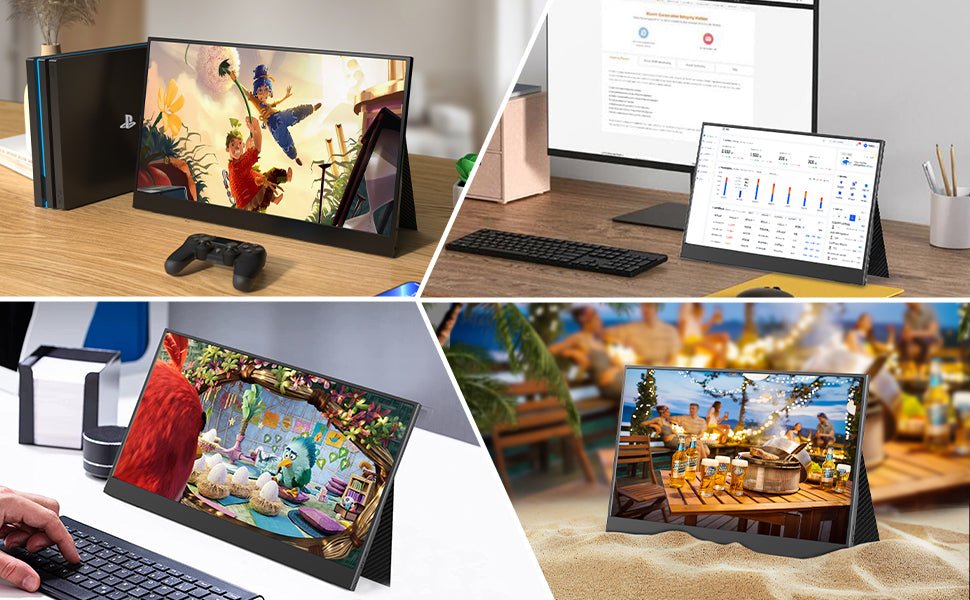 شاشة محمولة عالية الجودة 15.6 بوصة تشبك على جميع الاجهزة الذكية - Makfool