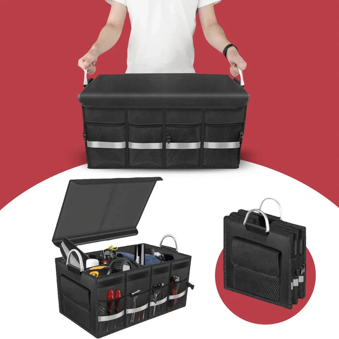 صندوق التخزين متعدد الوظائف للسيارة مع غطاء قابل للإزالة - Makfool